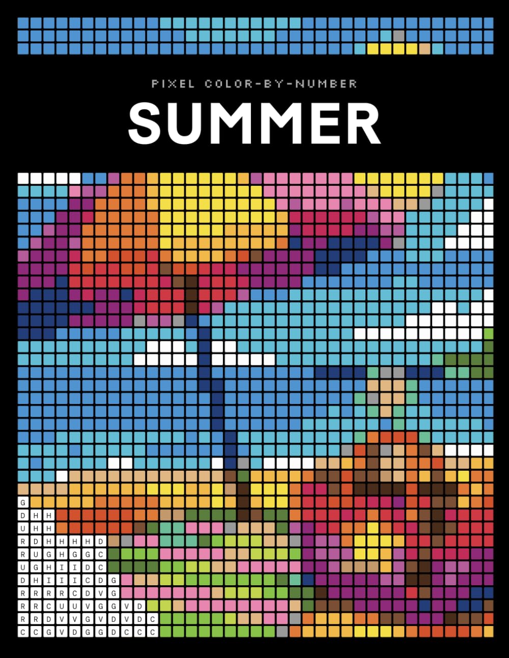 Summer Pixel Color by Number: A Mosaic Coloring Book for Adults