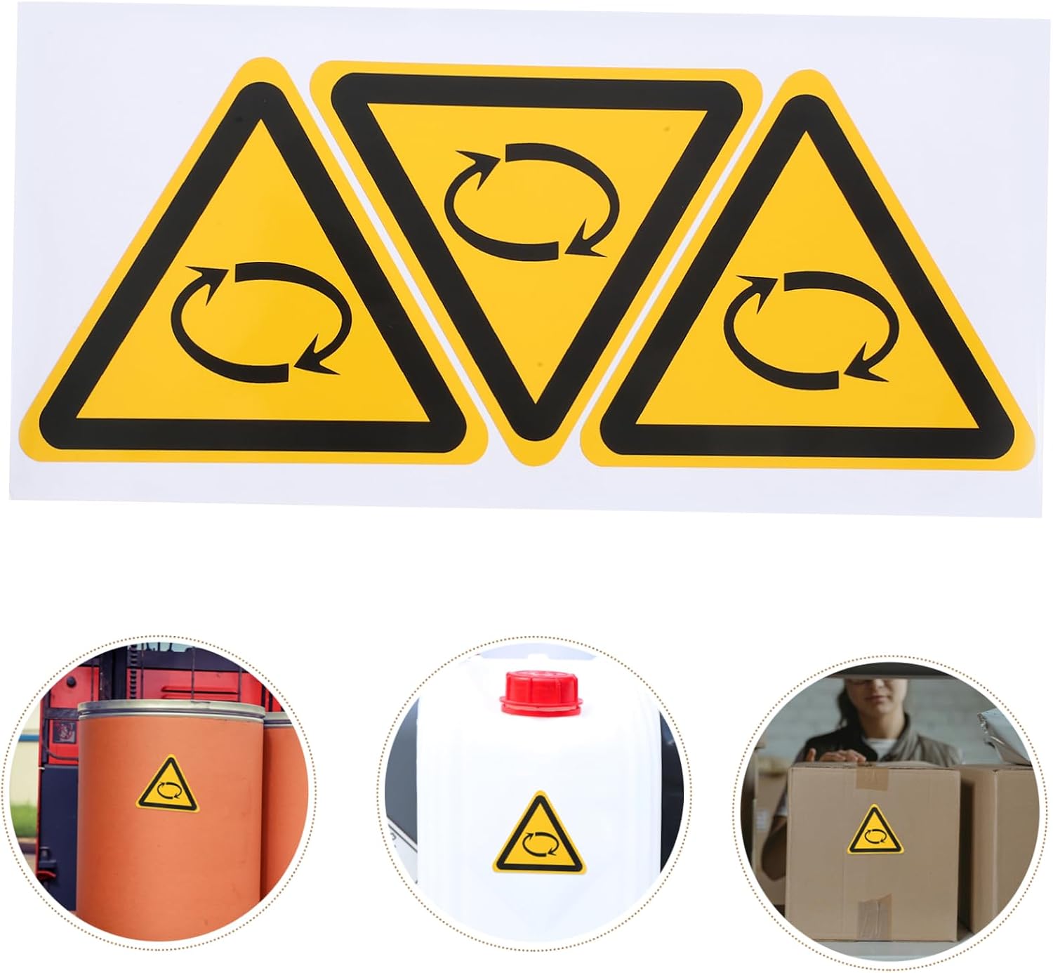 6pcs Safety Warning Stickers for Rotating Machinery, Self-adhesive
