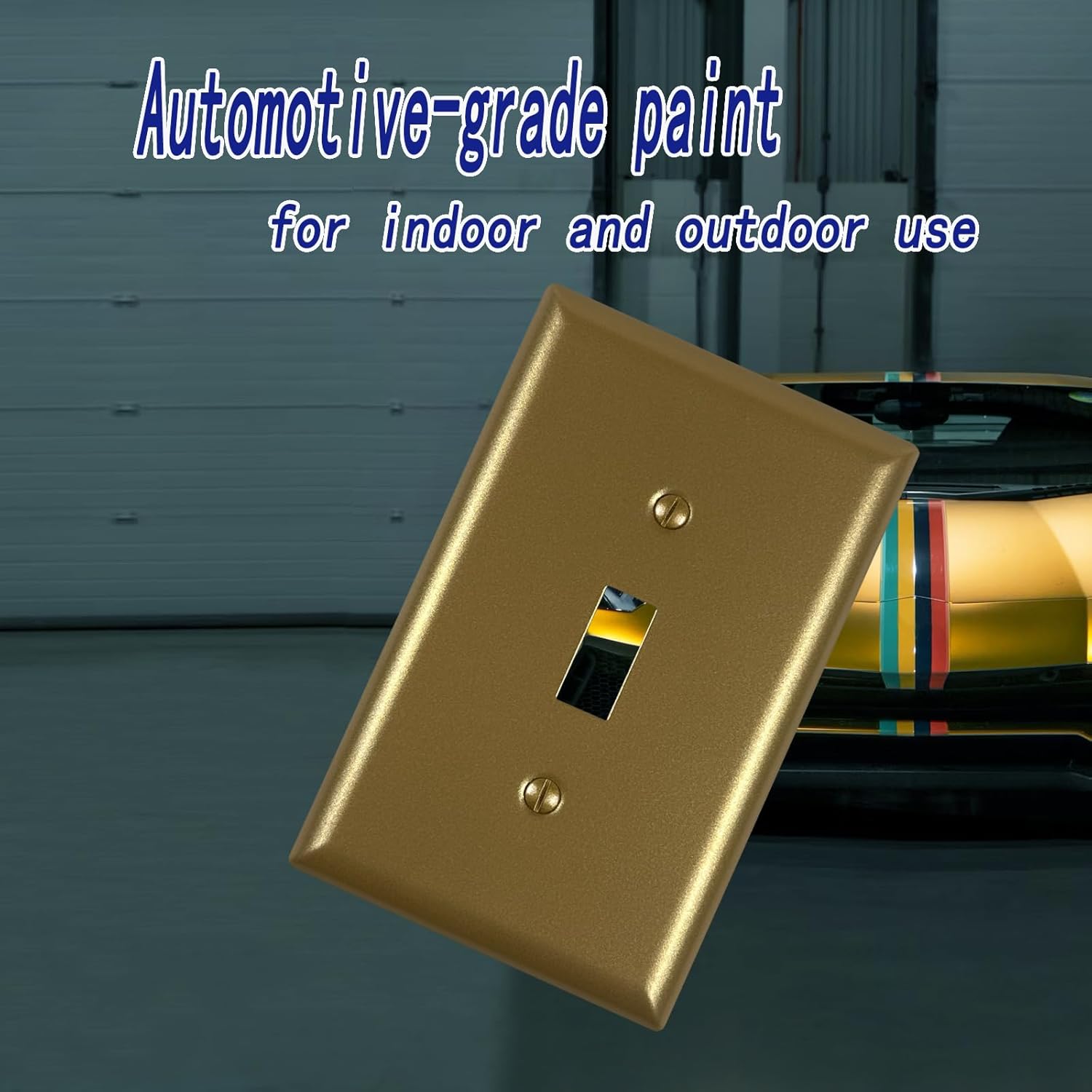 Metal Electrical Outlet Covers, light Switch Cover Wall Plates, Mid Size 3.16''*4.92'' Switch Plate, Wall Plates of Various Styles for Indoor and Outdoor Vintage Gold (1 Gang Toggle 4 PK)