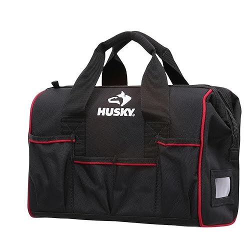 Husky 71787-2N09 14" L X 6" W X 11" H Bolsa de boca grande para herramientas y accesorios