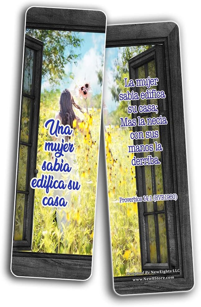 Spanish Devotional Bible Verses for Women Bookmarks (60 Pack) - Perfect Giveaways for Sunday School and Ministries Designed to Inspire Women