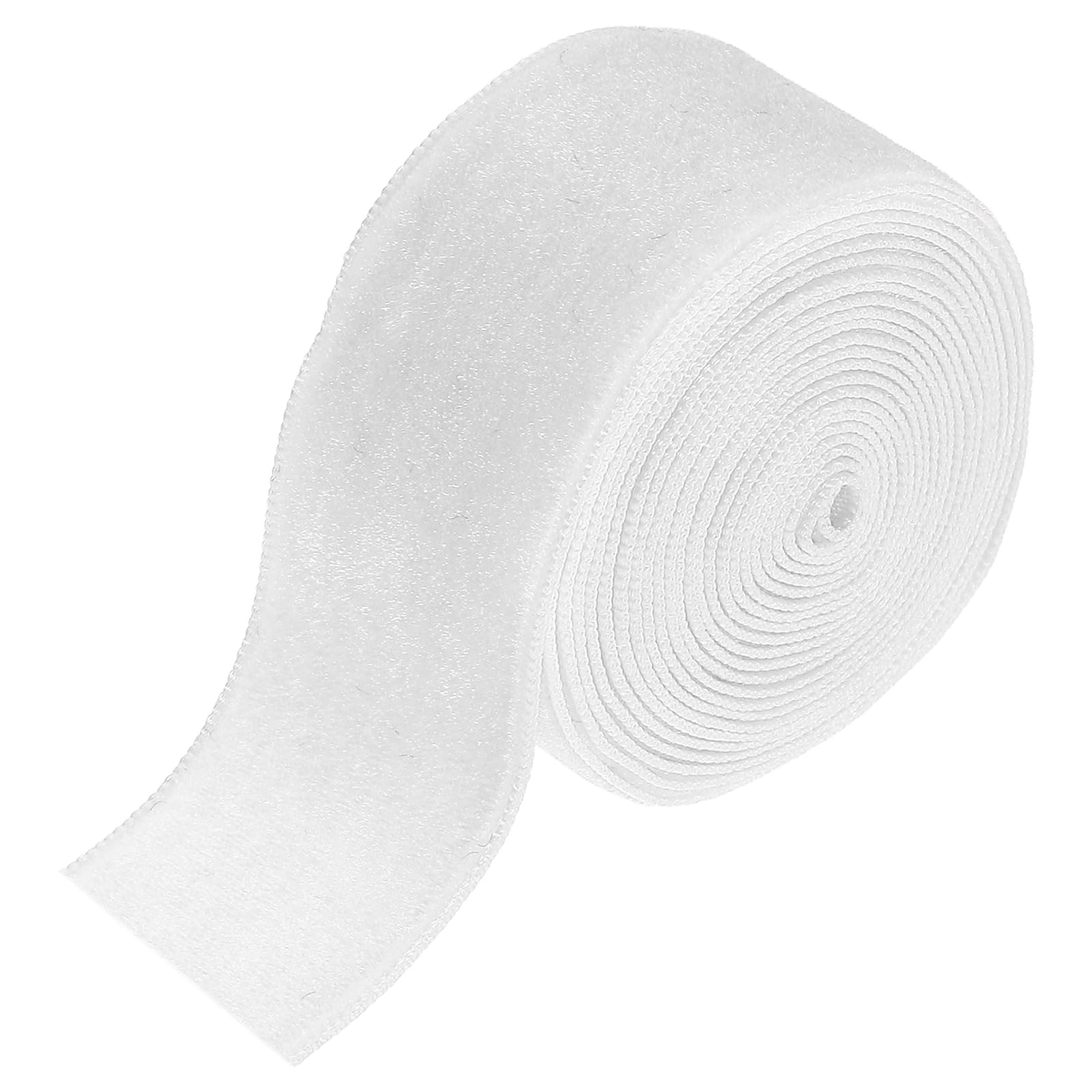 sourcing map Velvet Ribbon 2.5cm x 1.8m Single Face Spool White