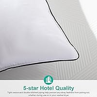 Vista 7 de APSMILE Juego de 2 almohadas de plumas de firmeza media, tamaño Queen, almohada de plumas de lujo para dormir, funda de algodón 100% orgánico