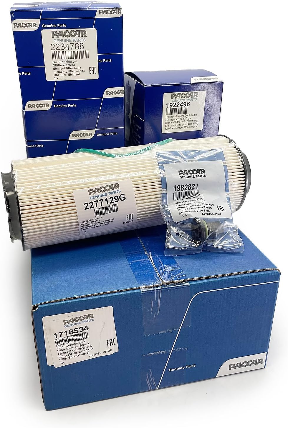 OEM FILTER SERVICE KIT MX-13 EPA 17 OIL, FUEL, ELEMENT & PLUG 1718534 Compatible with Peterbilt and Kenworth Trucks