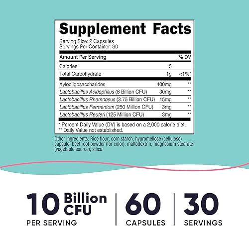 Miniatura 2 de Nutricost Probiótico vaginal para mujeres (10 mil millones de UFC) 60 cápsulas - Sin OMG, sin gluten, 30 porciones