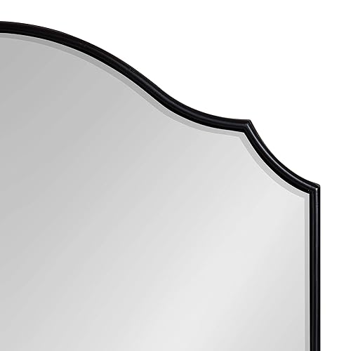 Miniatura 5 de Kate and Laurel Leanna Glam - Espejo de pared horizontal, 18 x 24, negro, sofisticado espejo grande para pared