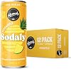 Remedy Sodaly Pineapple Prebiotic Soda, 12 x 250ml Cans - All-Natural Flavoured Fizzy Drink with Prebiotics for Gut Health - Sugar Free Soft Drink with No Artificial Sweeteners