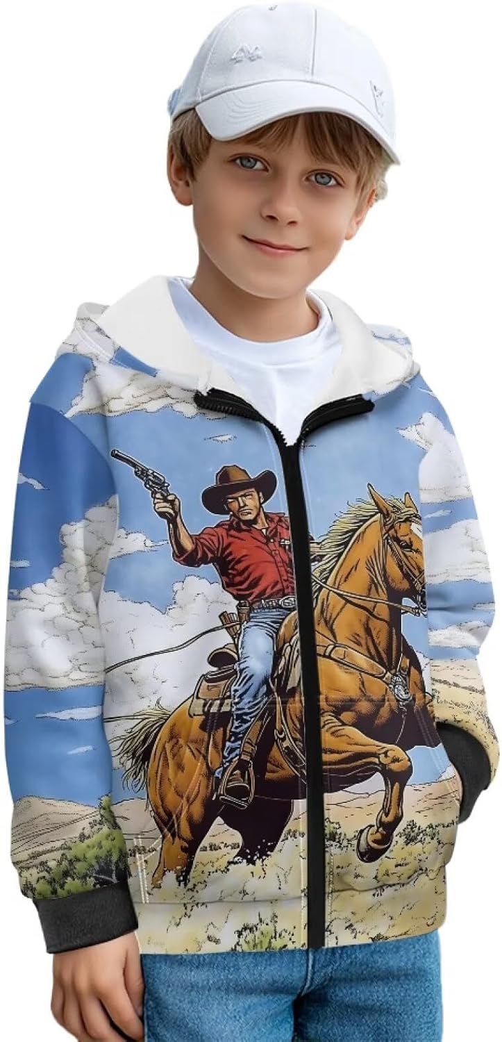 Kids Hoodie Fleece Jacket 6-16 Years Winter Clothes Zip Up Hooded Sweatshirts Fashion Tops for Sport