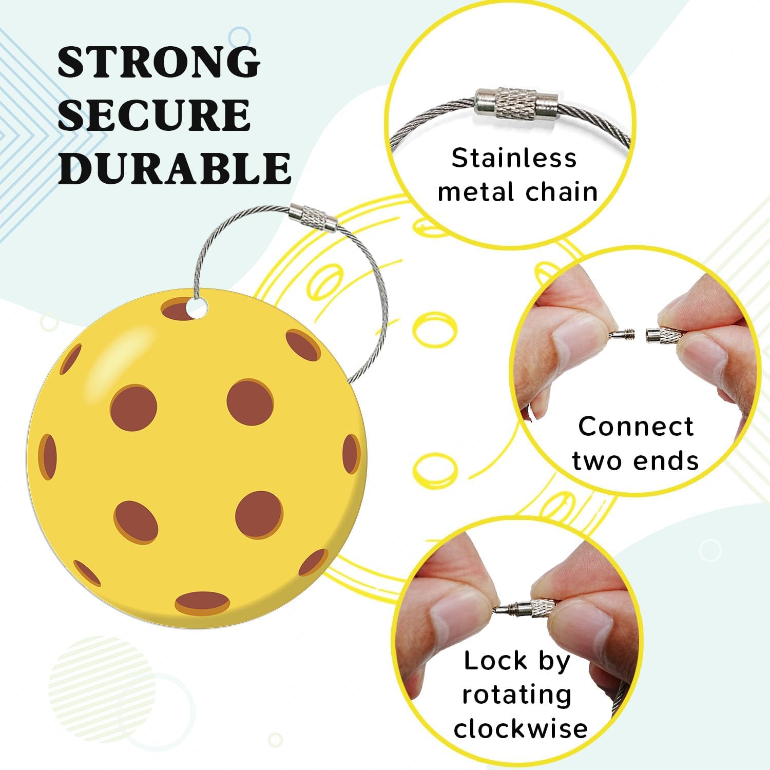 12PCs Pickleball Travel Tags for Luggage Suitcase Accessories with Metal Ring, 2.76in PVC ID Card Holder and Gift Pocket Card, Cute Bag Ornaments for Women Men Backpack Suitcase Label image 4