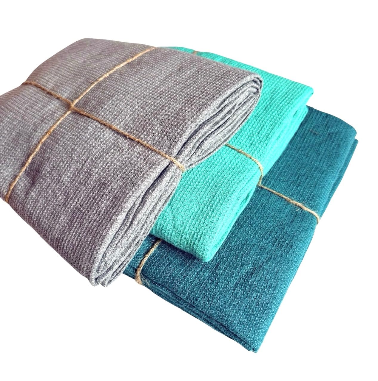 JOWOLLINA Delikatny ręcznik kąpielowy, ręcznik do sauny, lniany (Deep Teal, 1 szt. 100 x 145 cm)
