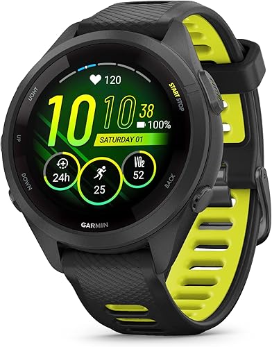 Miniatura 5 de Wearable4U Garmin Forerunner 265S Music GPS Running 1.654 in Smartwatch, negro con pantalla táctil AMOLED de 1.1 pulgadas, paquete de banco