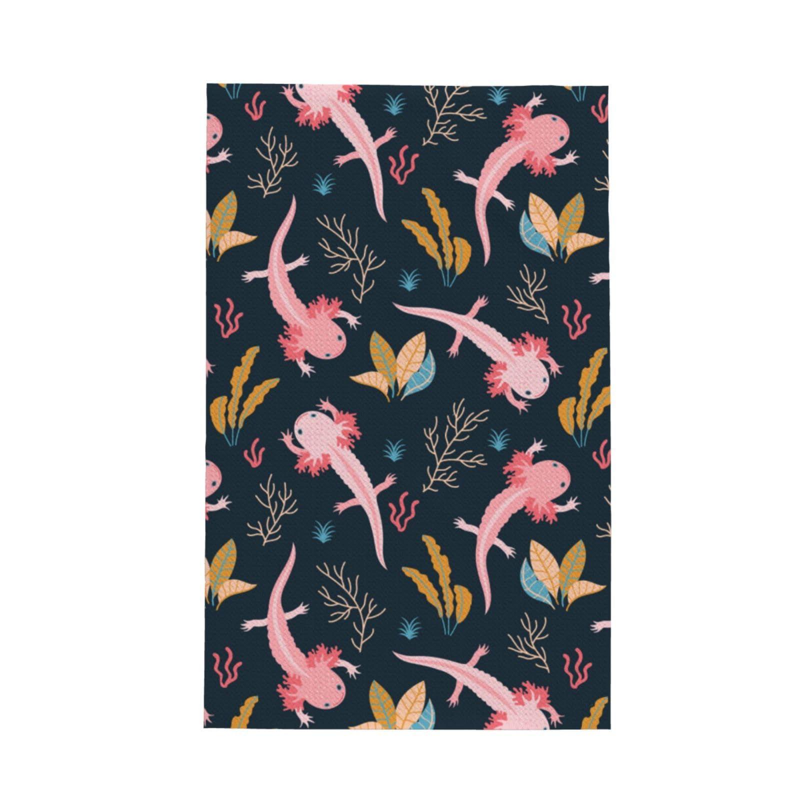 GRatka Cute Axolotls,Waffle Tea Towels Kitchen Absorbent Dish Cloth Drying Dish Towels 41 x 66 cm