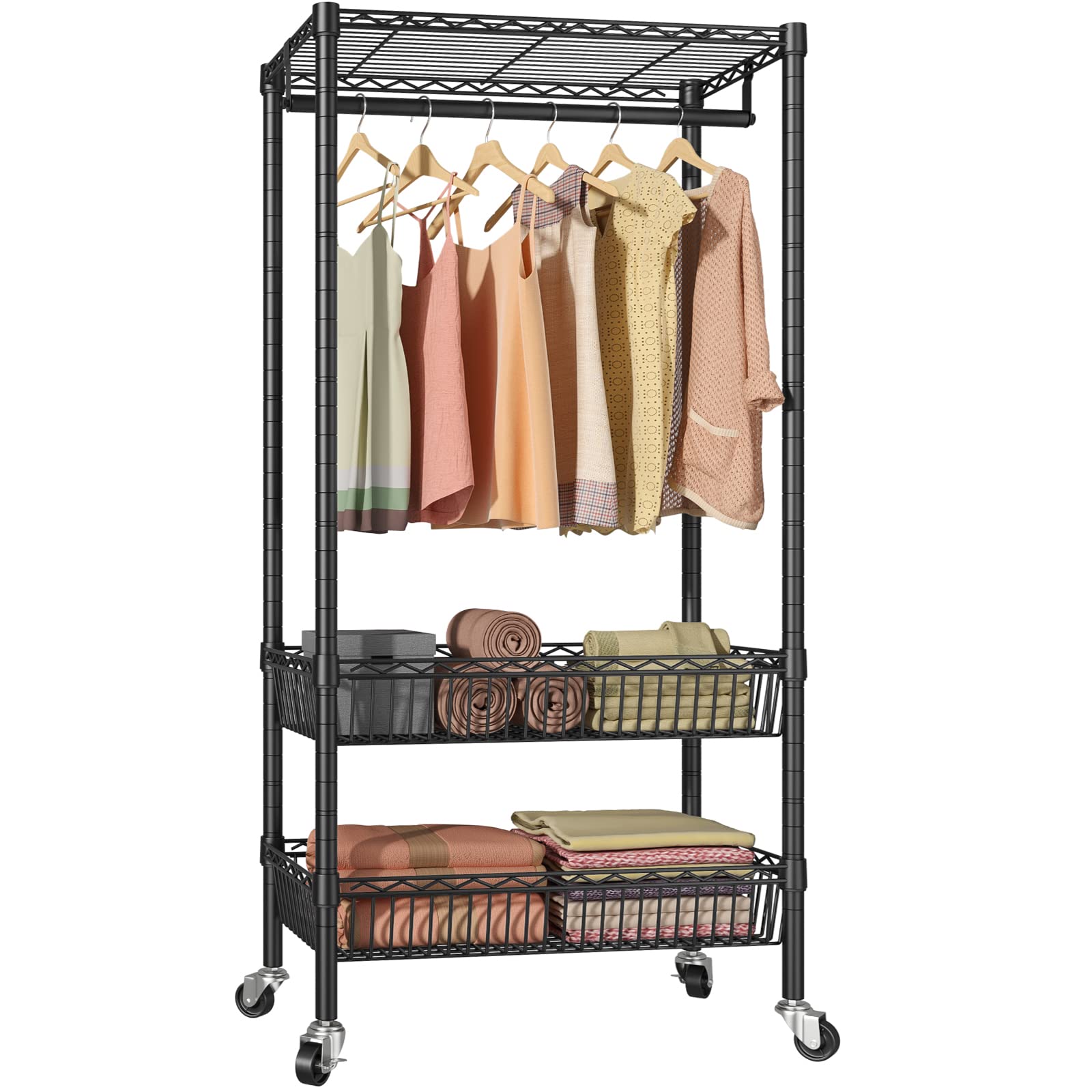Buy VIPEK X20 Rolling Garment Rack Adjustable Wire Clothing Rack