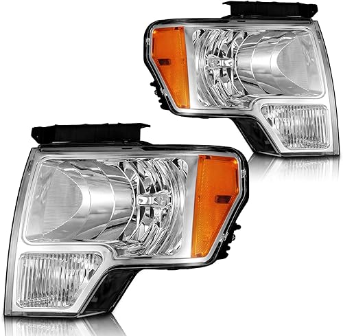 WEELMOTO Conjunto de faros delanteros para Ford F-150 2009-2014 2009 2010 2011 2012 2013 2014 Ford F-150 Conjunto de faros delanteros de repuesto