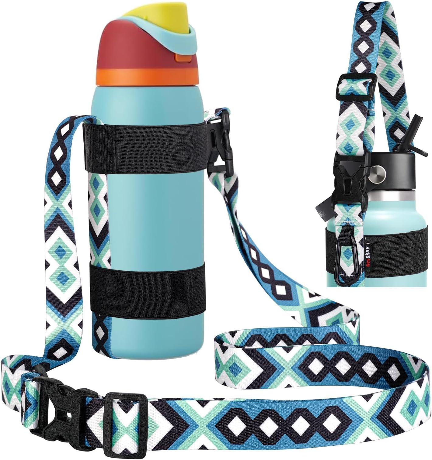 HEYSKAY Water Bottle Holder with Strap, Water Bottle Sling with Adjustable Shoulder Strap for Owala FreeSip 24-40oz, Hydro Flask and Universal Water Bottles, for Walking, Hiking