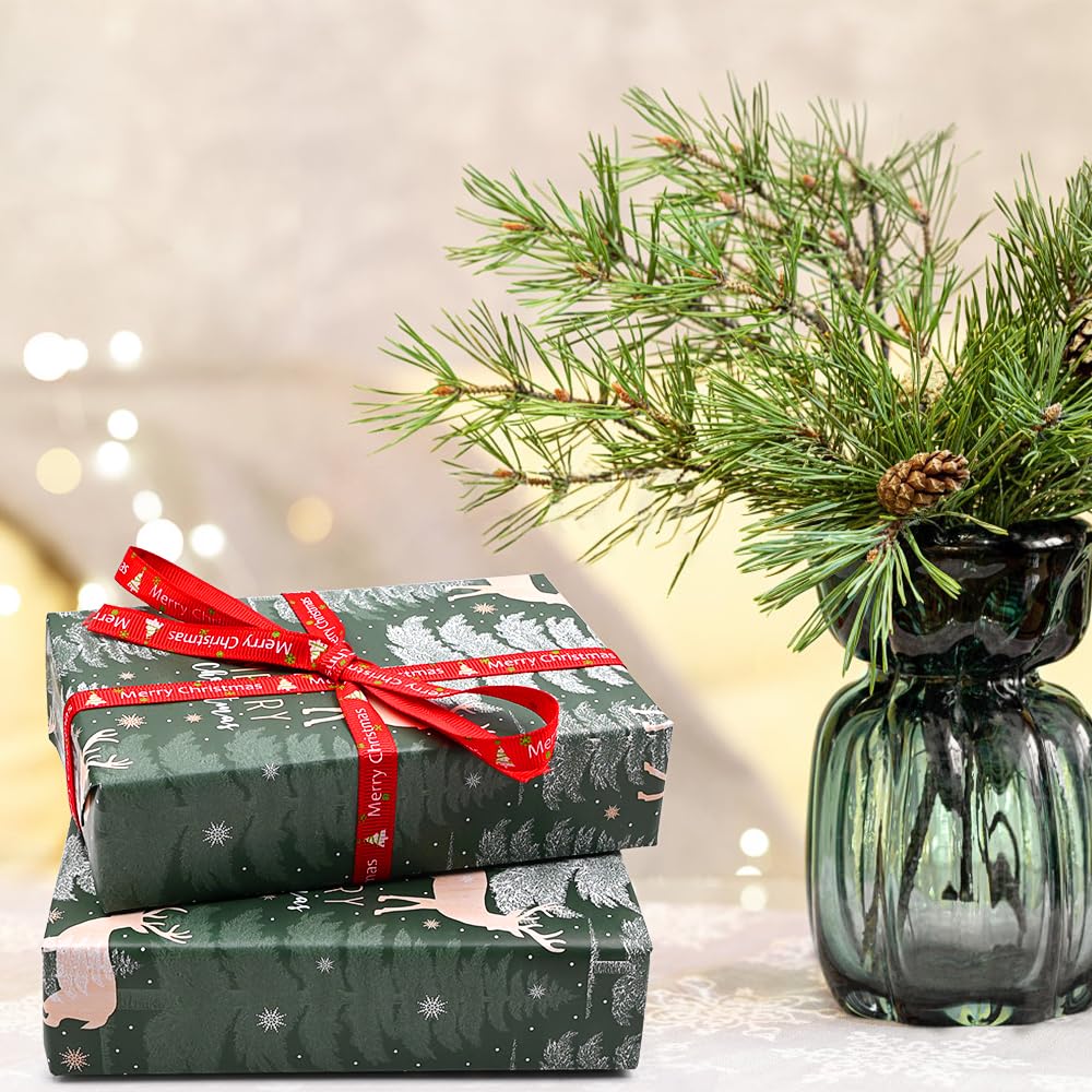 43cm *15m Christmas Wrapping Paper Roll,Topeedy Recyclable Brown Gift