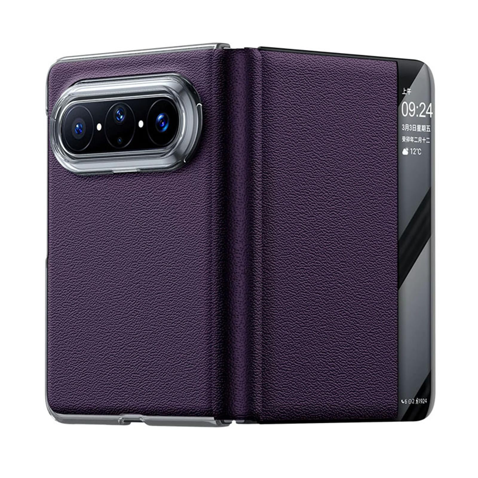 Coque Huawei Pura X Max antichoc dotée d'un étui rabat violet smart view