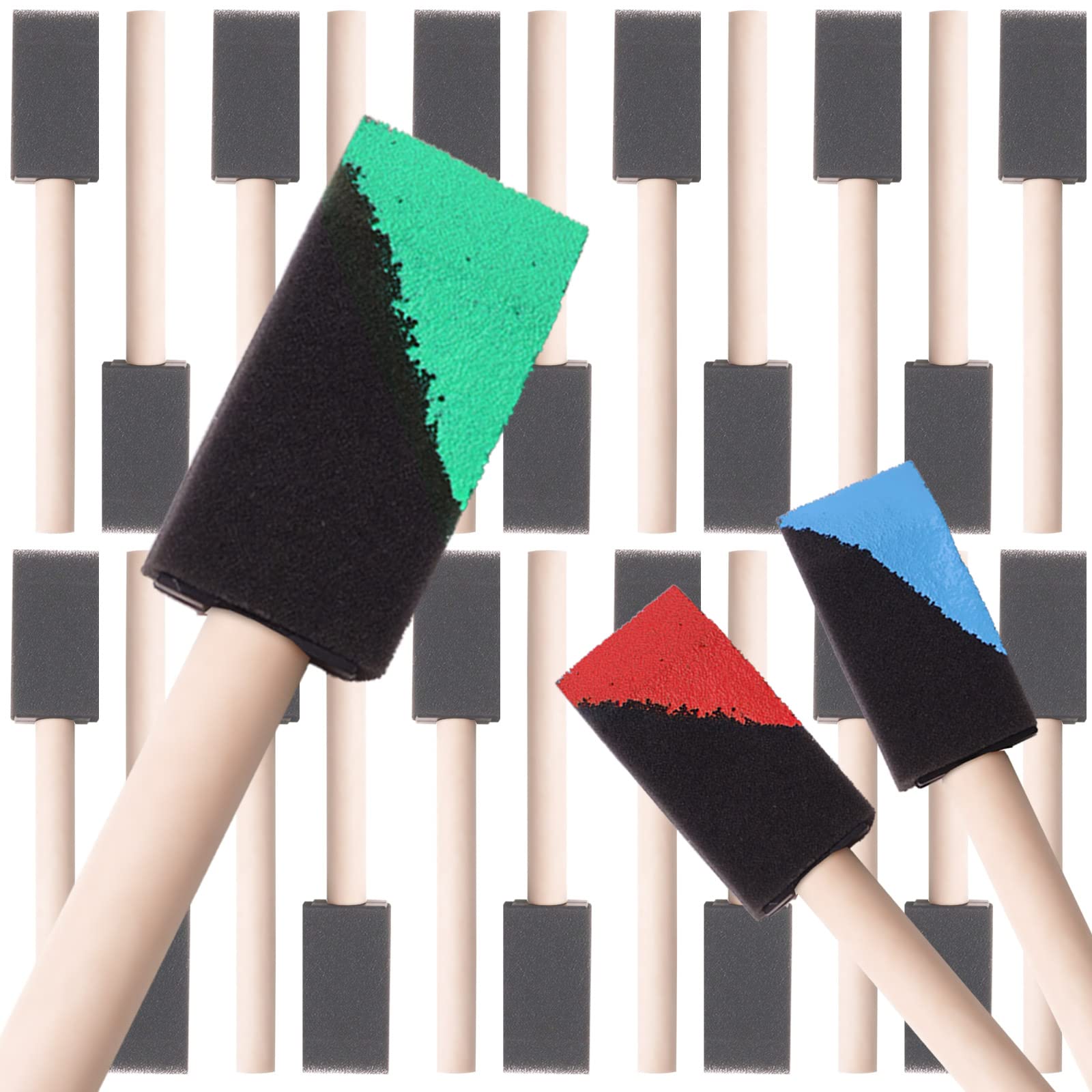 Buy YiBaiBrushFoam Paint Brushes, 1 Inch Sponge Brushes 27 Pack