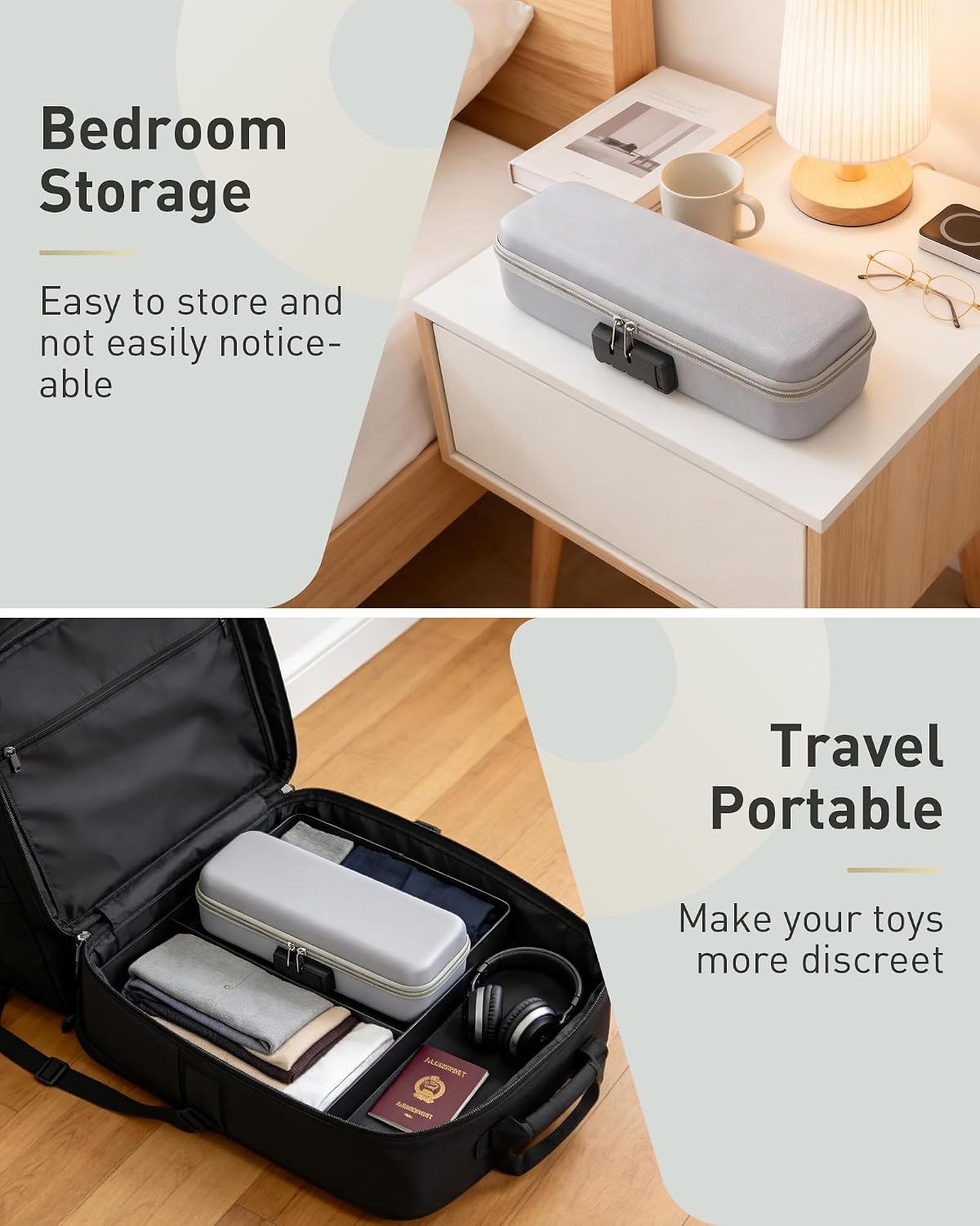 Lockable Adult Game Toy Storage Box with Password Lock, Discreet Organizer Case for Private Collections, Portable Storage for Women & Men Travel Use,12.2x3.93x3.14 Inches