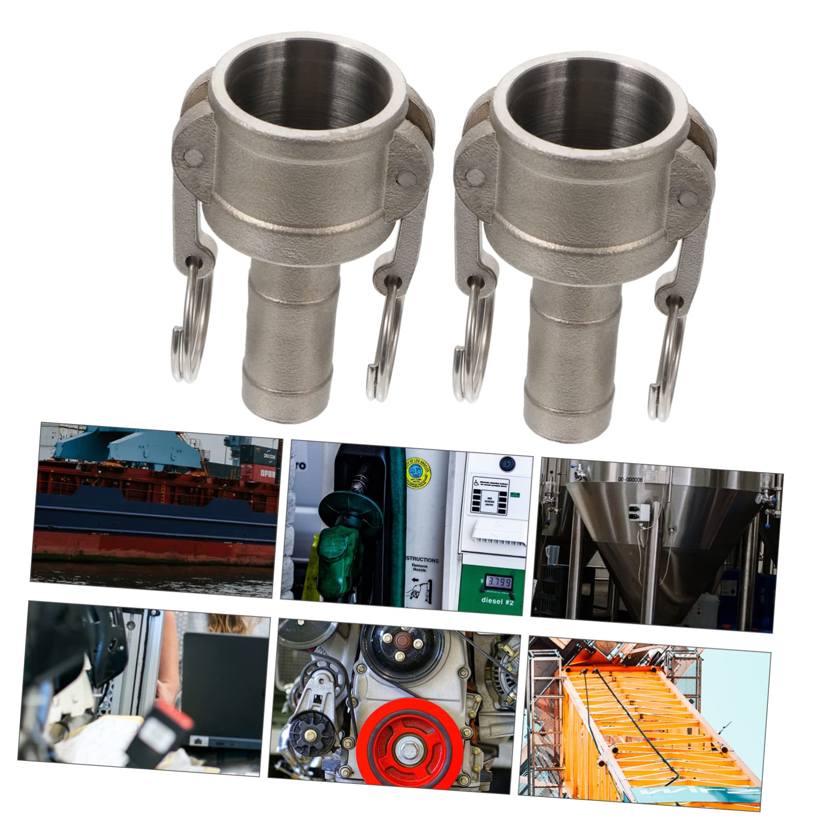 KICHOUSE 2 Pcs Connector Stainless Camlock Type f Cam Groove Hose Fitting Camlock Quick Coupling Quick Coupling Parts Hose Fitting Adapter Female Camlock Adapter Silver Stainless Steel