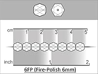 Vista 8 de Cuentas de vidrio facetadas checas, pulidas al fuego, redondas de 0.236 in. Seis colores., Vidrio