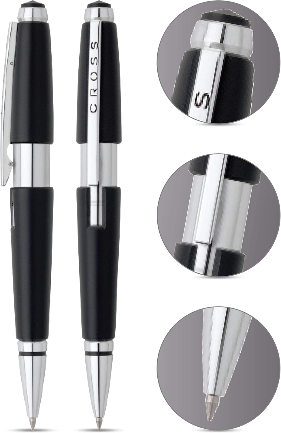 Cross Edge Jet Black Rollerball Pen - AT0555-2