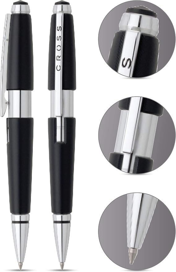 Cross Edge Jet Black Rollerball Pen - AT0555-2