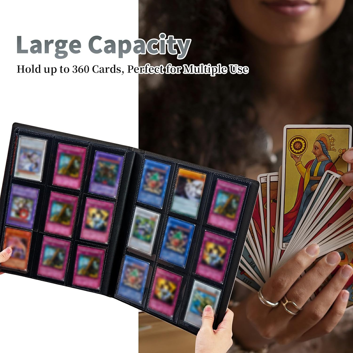 Music Note Card Binder, 9 Pocket Trading Card Album Folder Sleeves Side Loading 360 Pockets Premium PU Card Book Card Holder Binder Card Album for Game Cards/Sports Cards