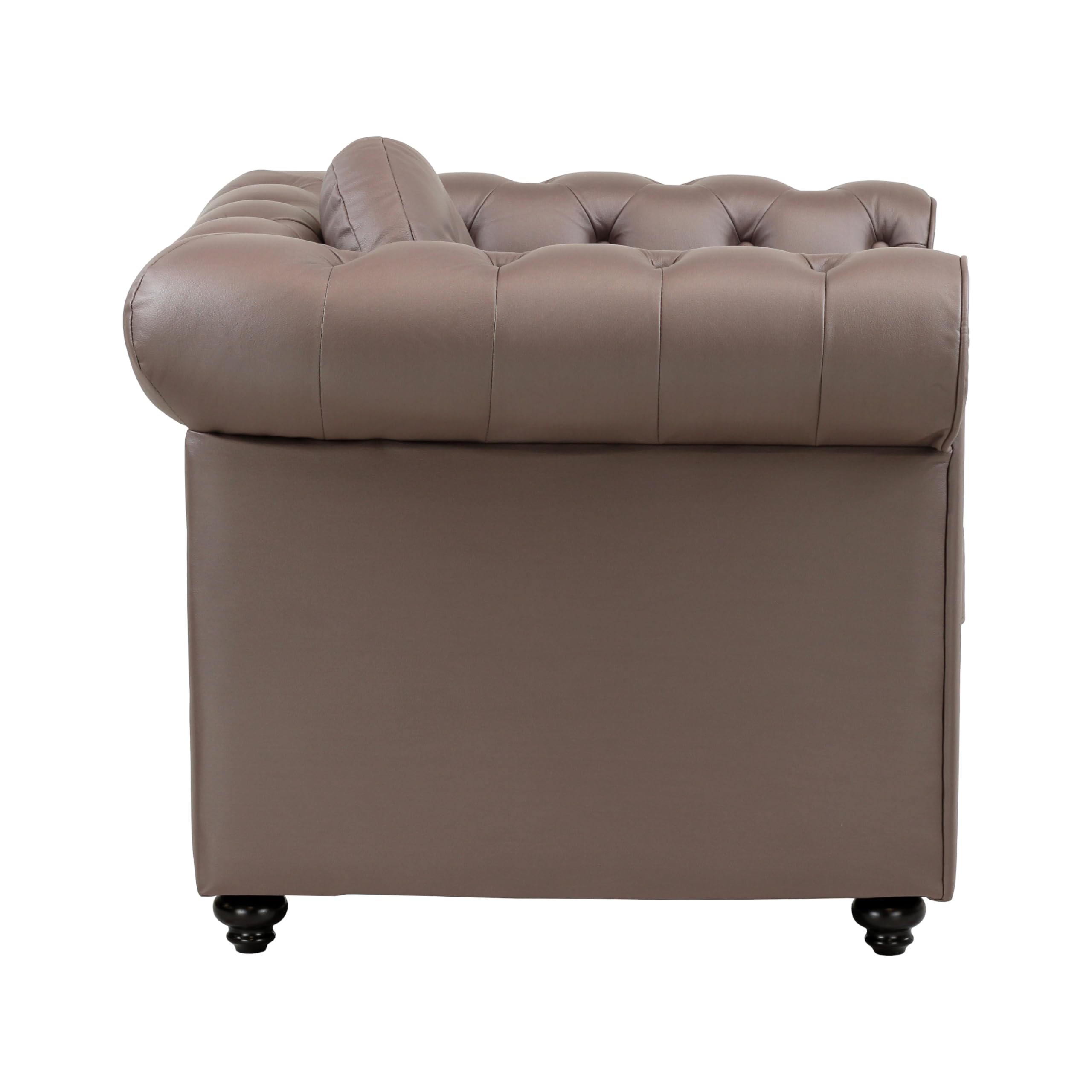 Totò Piccinni Poltrona CHESTER design vintage retrò classico trapuntata piedini in legno (Poltrona, Ecopelle Marrone)