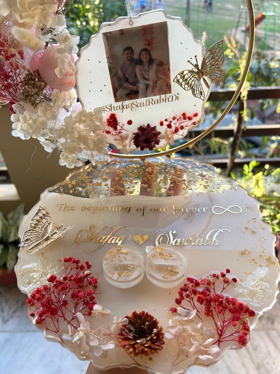 SHYAMA Craft Fully Handmade and Customizable Tray Made with Real Dried Flowers, Resin Ring Platter, Design-8-image-18