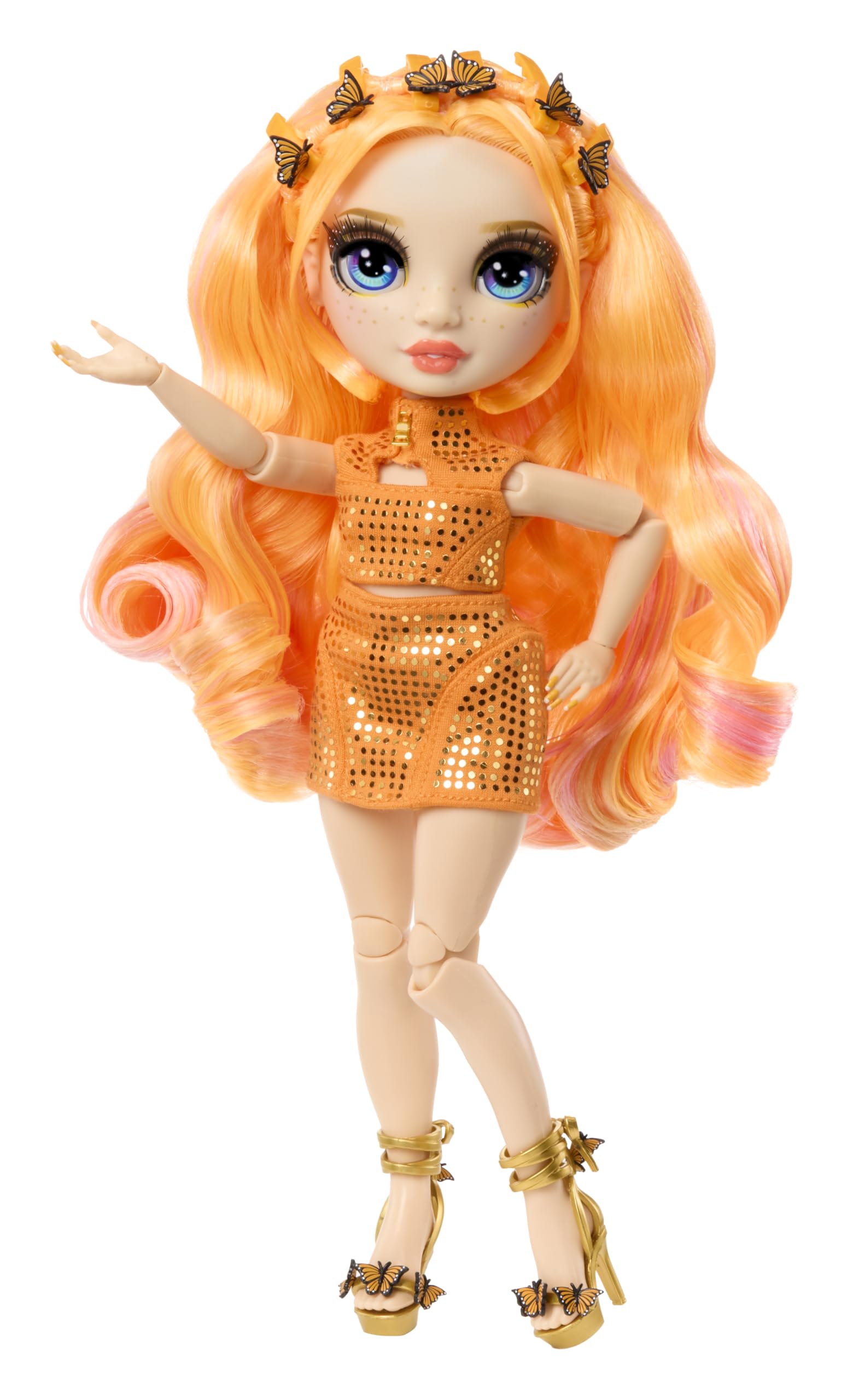 RAINBOW HIGH Style Icons Poppy - Poupée de 28 cm avec de Longs Cheveux Brossables, Dotée d’Une Deuxième Tenue Assortie et d’Une Deuxième Paire de Chaussures, Articulée, avec 13 Points d'Articulation