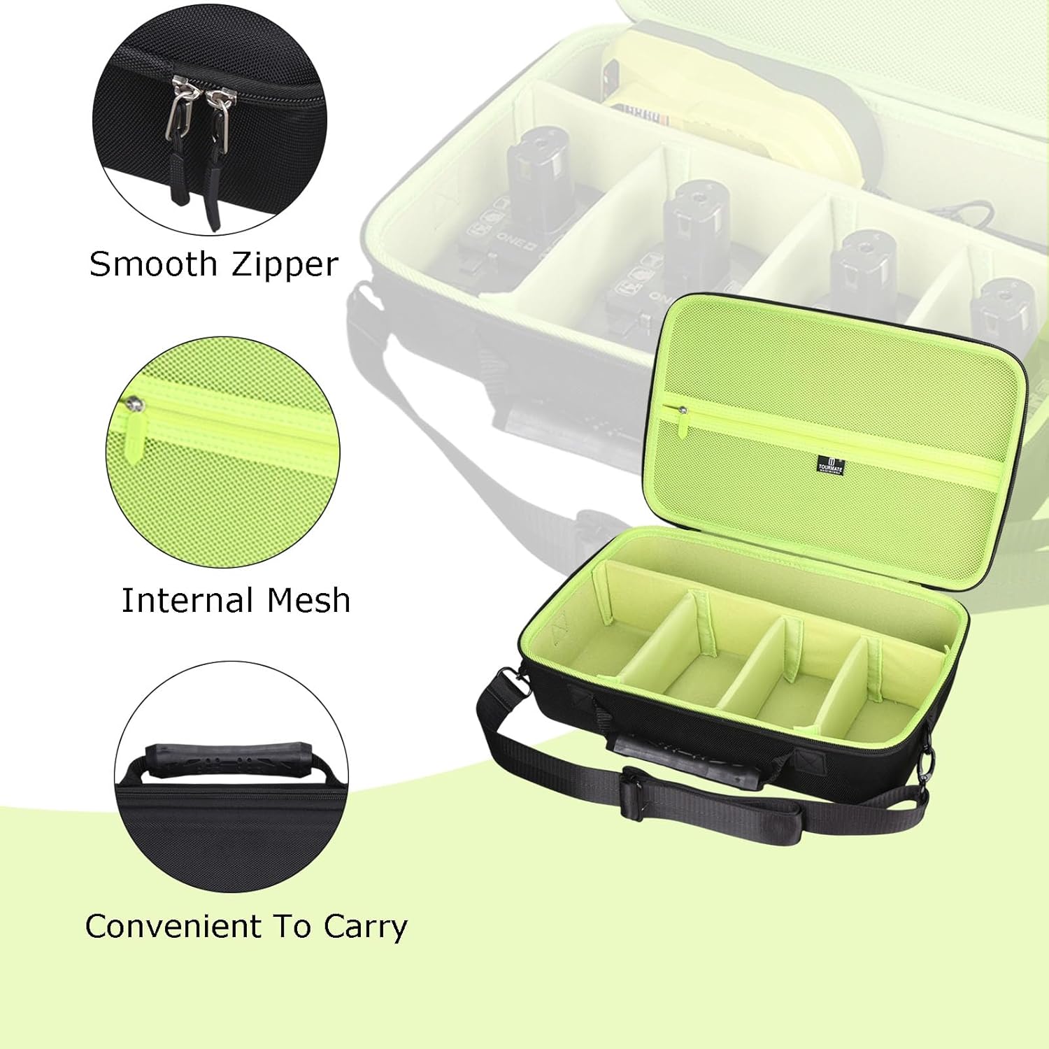Tourmate Hard Storage Case for RYOBI P737 18-Volt ONE+ Portable Cordless Power Inflator,Ryobi PSBIW25 Impact Wrench - Travel Case for AutoJoe Rapid Inflator (Only Case) (Green, M)