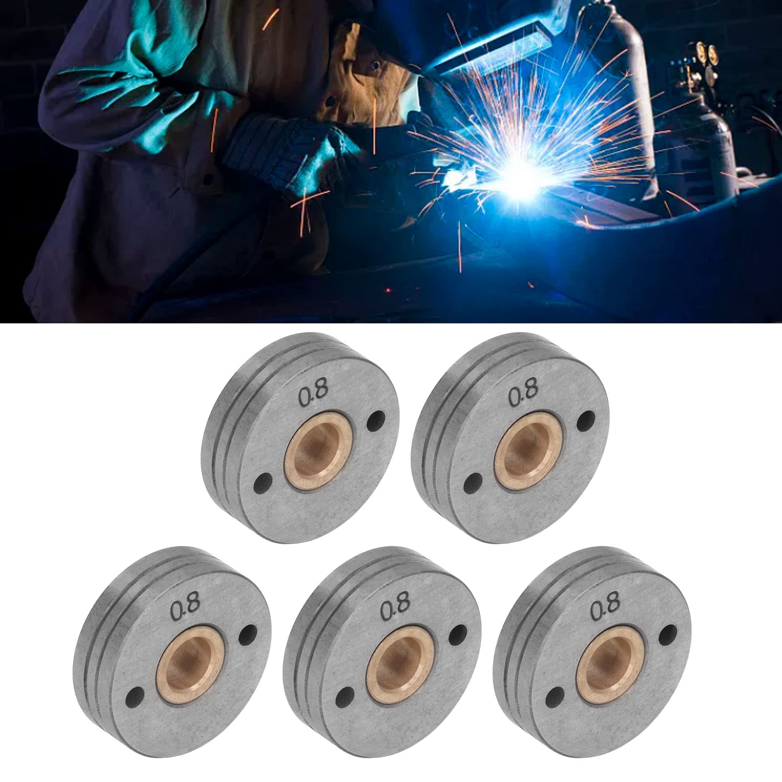 Lot 2 Rouleaux D'Entraînement Fil 25 Mm Rainurés – 0,6 Mm / 0,8 Mm Pour SSJ16 Wire Feeder MIG/MAG
