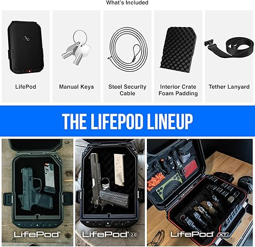 Vista 5 de Vaultek - Caja fuerte portátil, resistente al agua, texturizada, electrónica, ideal para guardar y organizar pertenencias valiosas o armas