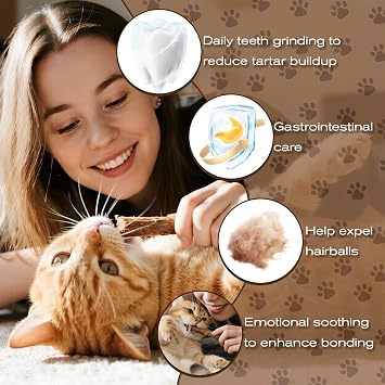 CARGEN Silvervine Cat Chew Sticks - 12 PCS Natural Kitten Chew Toys | Dental Cleaning Sticks for Indoor Cat Daily Treats and Entertainment Supplies