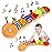 Topsochir Baby Sensory Toy 0-6 Month Music Animal Stuffed Plush Caterpillar Toy Orange