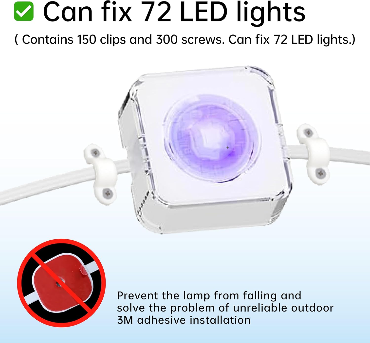 150 White Screw Mount Clips for Select Govee Permanent Outdoor Lights