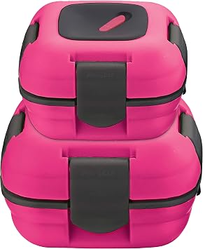 Pinnacle Inulated Leak Proof Lunch Box for Kids/Adults - Stainless steel Thermal Lunch Box Container for School Set of 2 Sizes Pink, 16-32 oz