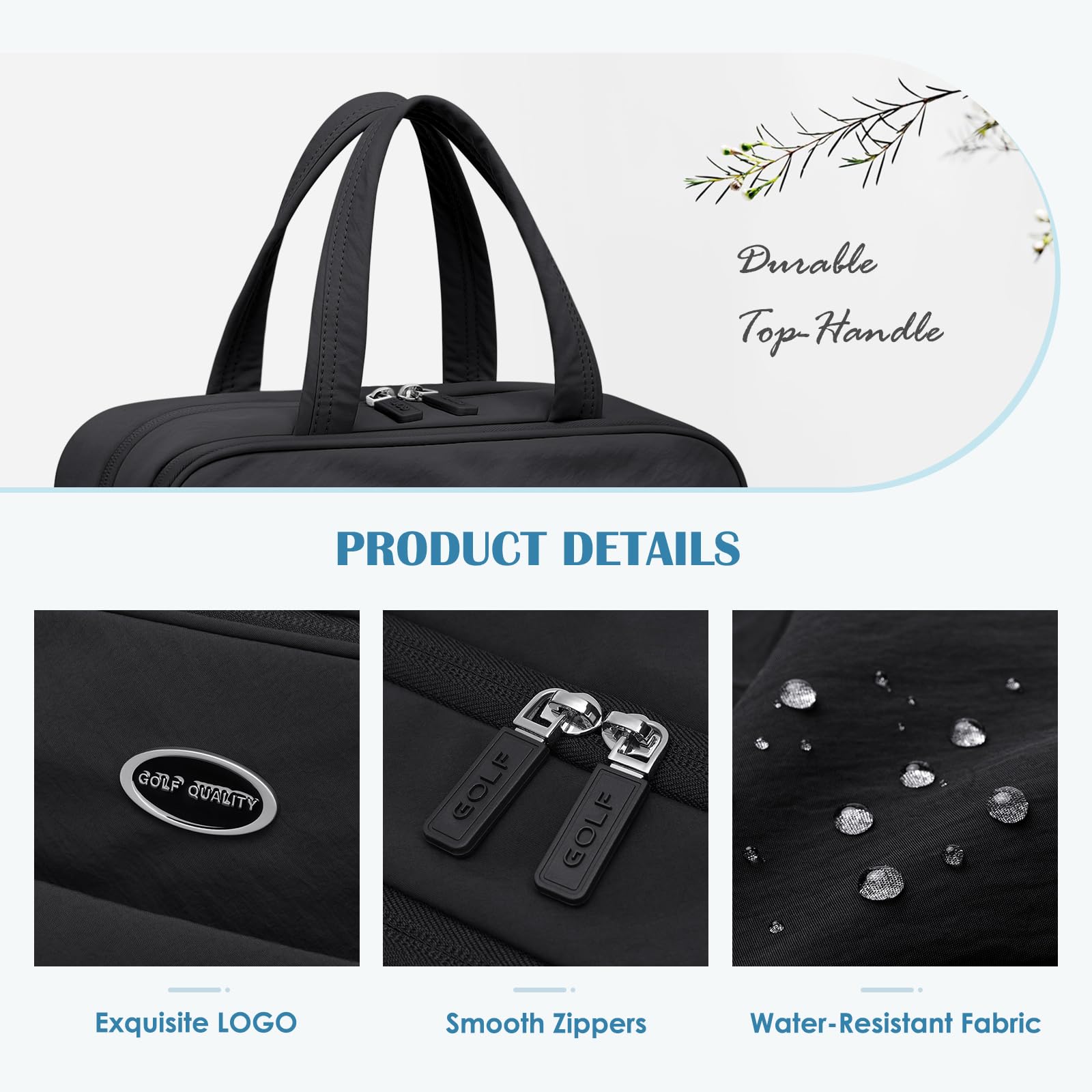 Beauty Case da Donna da Viaggio, Trousse Grande per il Trucco da Appendere, Borsa per Cosmetici da Viaggio con Gancio per Flaconi, Articoli da Toeletta e Makeup, Rose