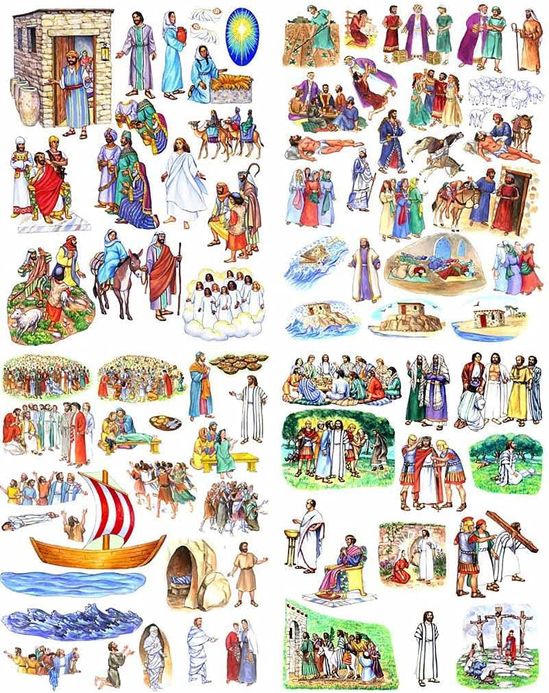 Story & Life of Jesus 13 Bible Stories Felt Figures for Flannel Board- Precut & Ready to Use!