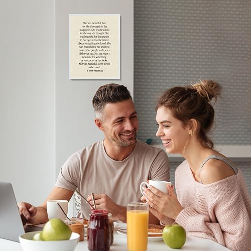 Miniatura 5 de She Was Beautiful - Inspirational Wall Decor, F. Scott Fitzgerald Quotes, Motivational Wall Art Print For Living Room Decor, Bedroom Decor, Home