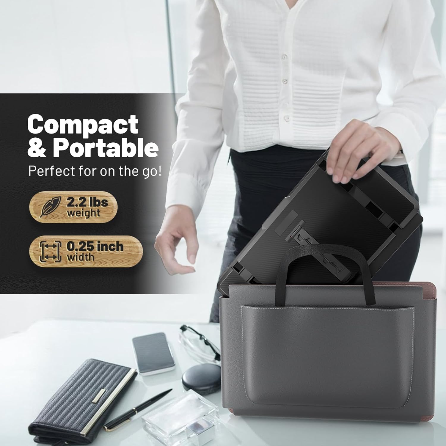 KEFEYA Moniteur Portable pour Ordinateur Portable, prolongateur d'écran 14" FHD 1080P IPS 300nit Double écran, Fonctionne avec Mac Windows Android Chrome Linux, Haut-parleurs intégrés - 3