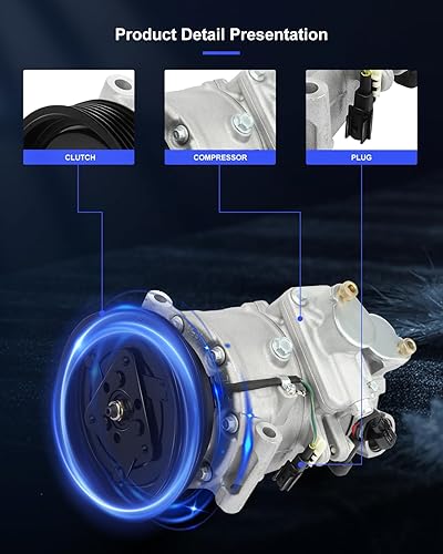 Vista 141 de ECCPP Compresor de A/C con embrague 2014-2018 apto para Ford Focus 2.0L AC Compressor