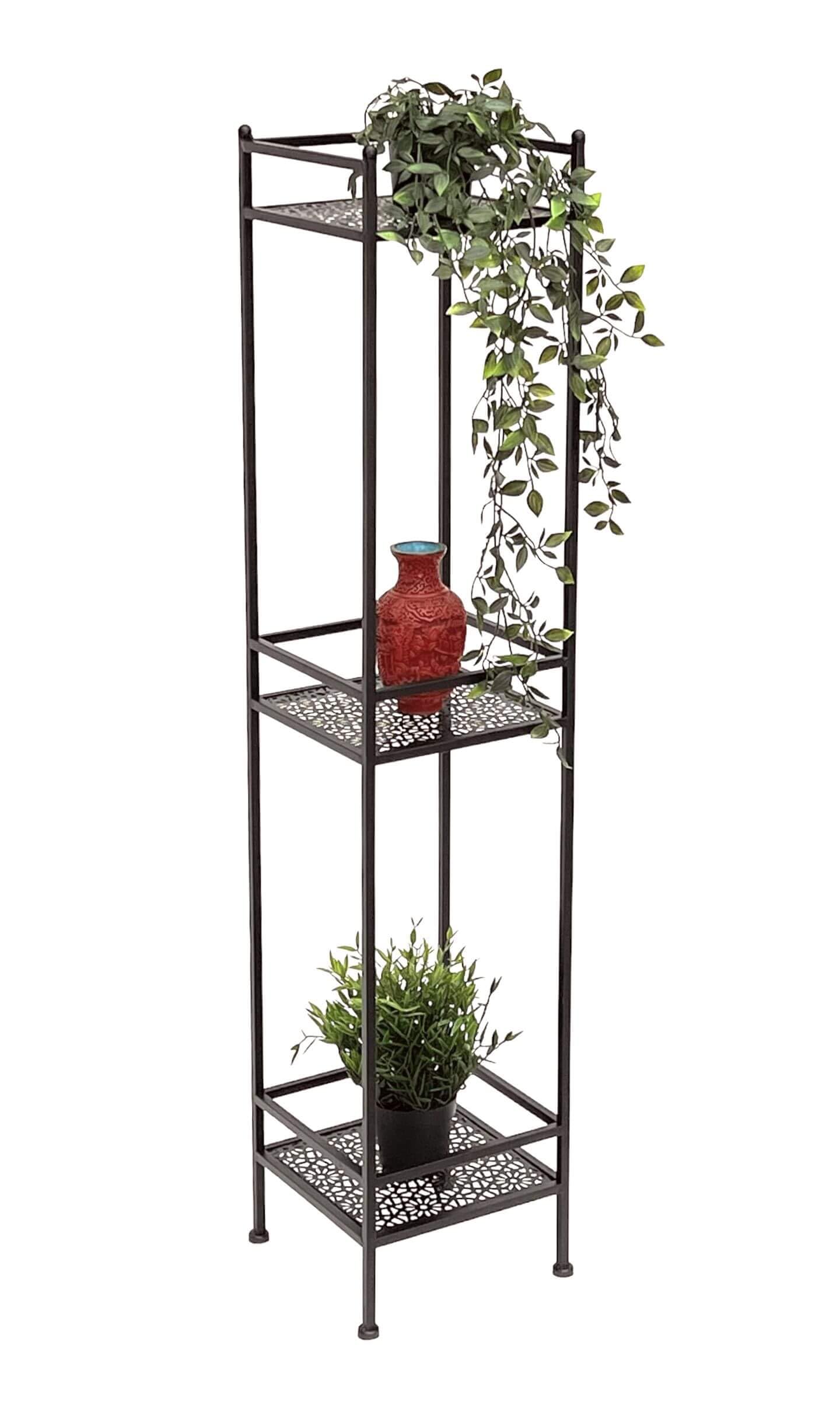 DanDiBo Estantería de pie negra de metal, estrecha, 3 niveles, 110 cm, estantería de cocina, estantería de cocina, estantería de metal 96485 de hierro moderno