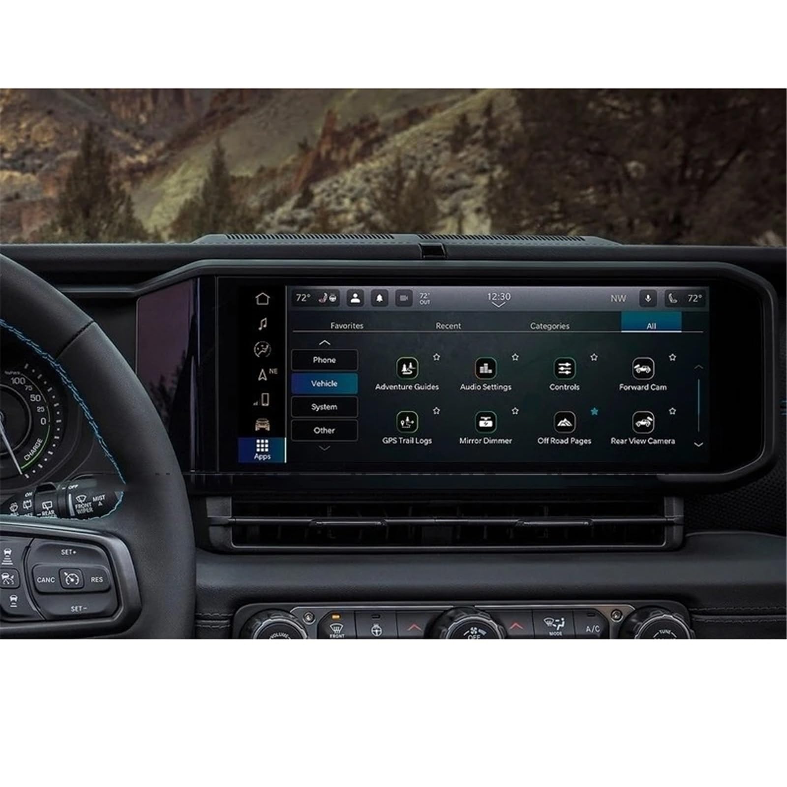 Écran Jeep Wrangler 4xe 2024 vitre de protection pour les trajets - 5