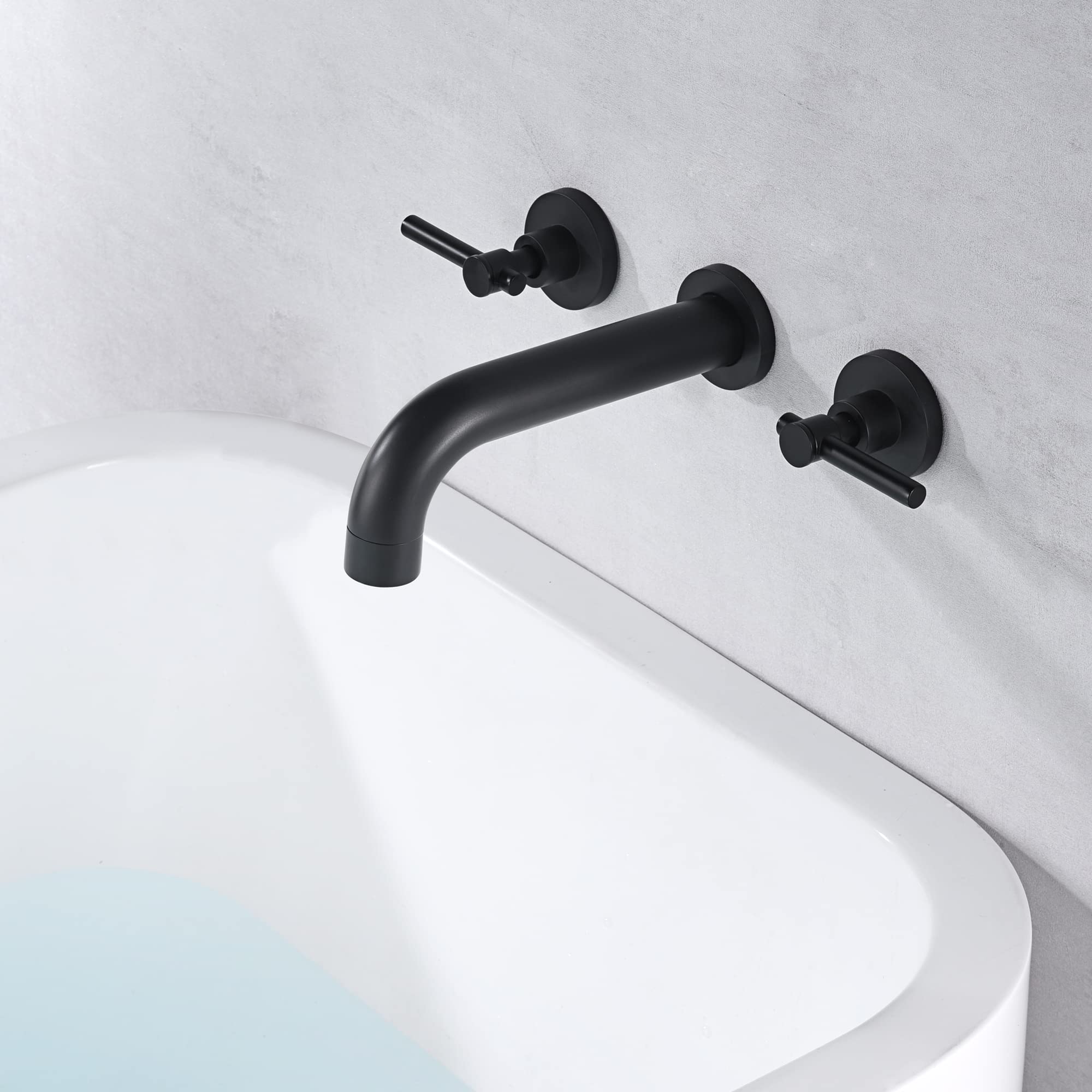 Bateria wannowa ścienna S2134DI-SR + 8-calowa bateria łazienkowa szeroko rozstawiona S1423S-MB