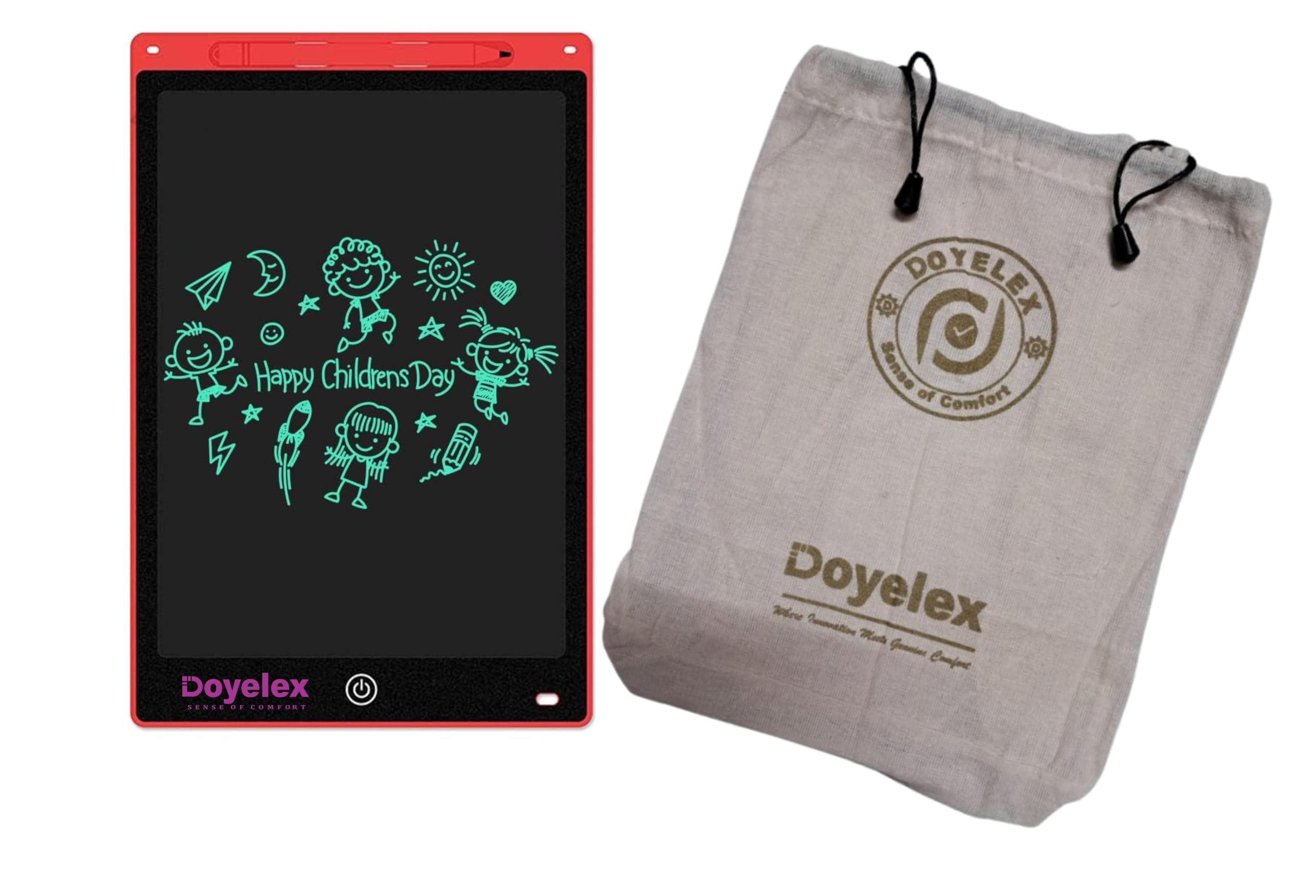 Doyelex® 12 Inch LCD Writing Tablet for Kids, Digital Magic Slate for Study, Scribble Doodle Drawing Tablet for Girls and Boys, E-Note Pad (Multicolour) + Doyelex Drawstring Pouch (B0D1DBPFHV) Amazon Price History, Amazon Price Tracker
