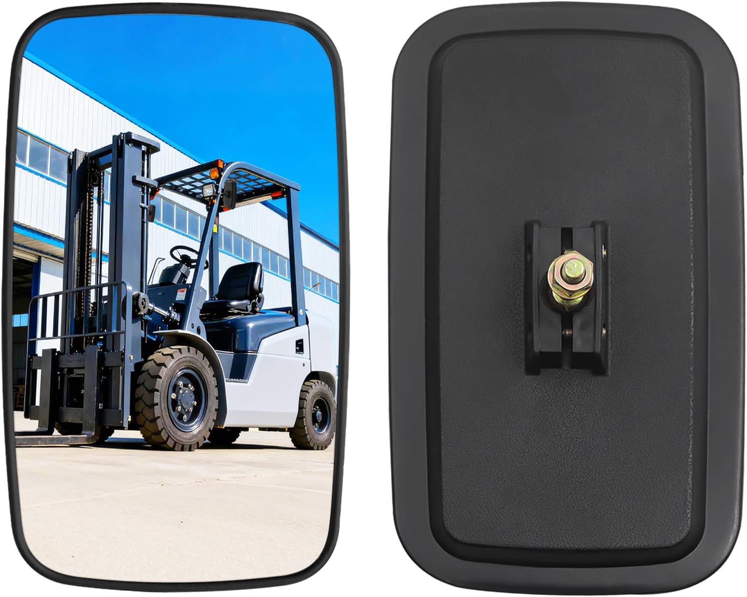 Tractor Mirrors Forklift Universal Rearview Mirror 9.25x5.3 inch HD Wide Angle for Golf Cart, Truck, Lorry, Excavator (2) (2, 9.2"x5.5")