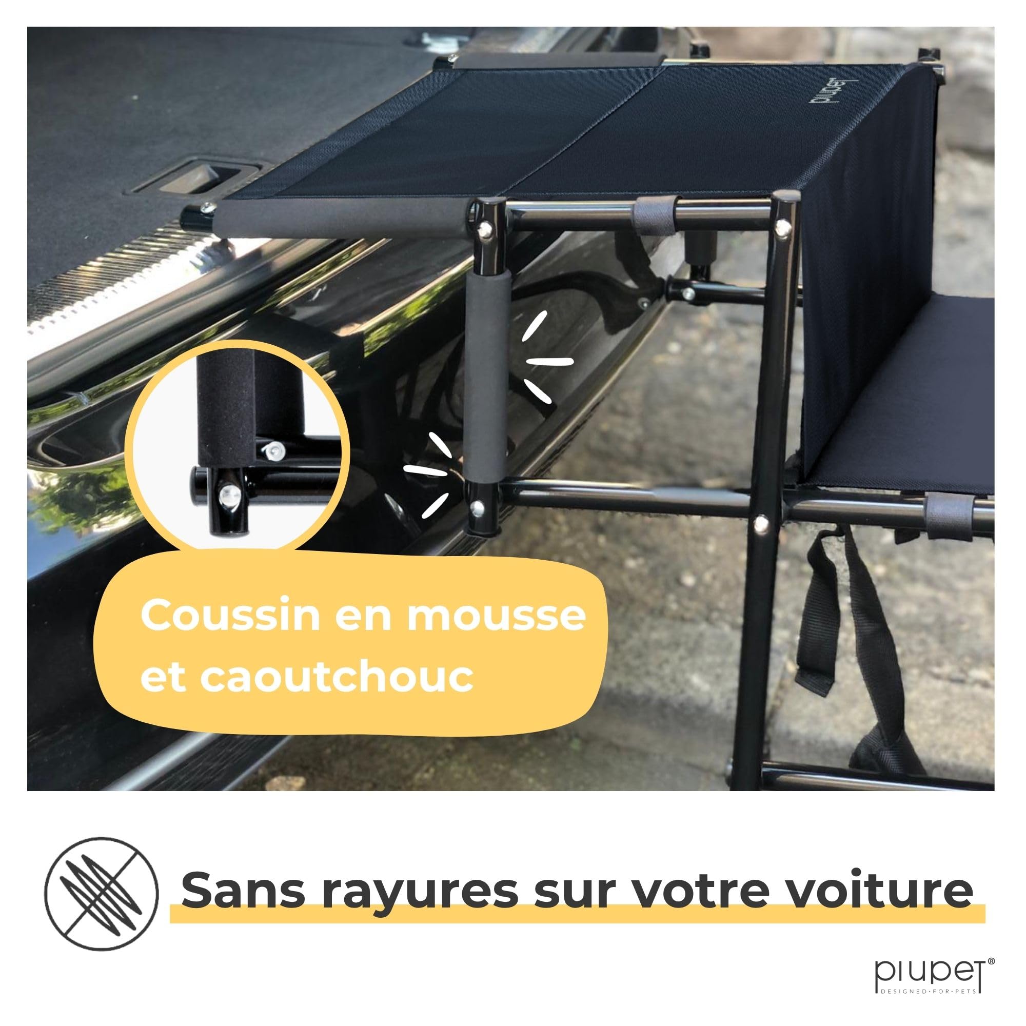 PiuPet® Escalier pour Chien Pliable Jusqu’à 80kg Rampe d'accès pour Petit et Grand Chiens