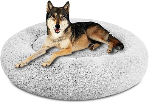SAVFOX Cama calmante para perros, cama antiansiedad, cama de perro de felpa para perros pequeños, tamaño mediano, grande y XL, cama suave y cómoda